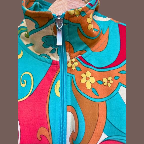 Mirror Image Zip-Up Jacket | Psychedelic Floral | Size M | Vintage - Picture 4 of 5